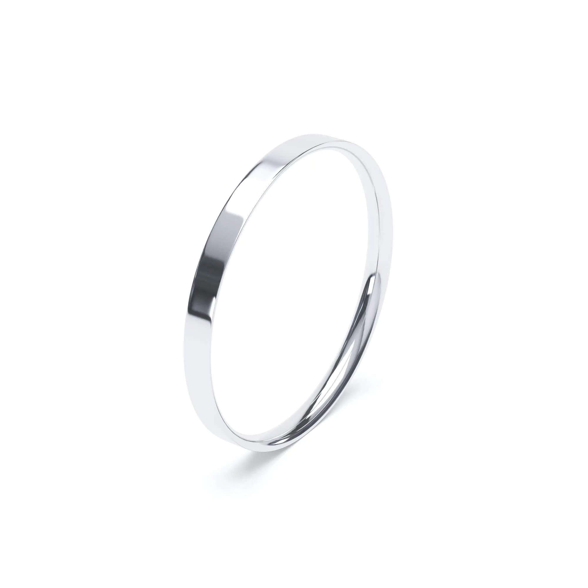 - Flat Court Profile Plain Wedding Ring Platinum