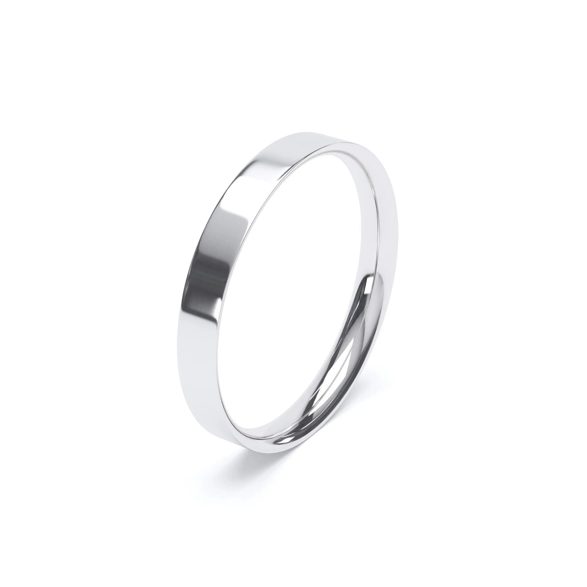 - Flat Court Profile Plain Wedding Ring Platinum