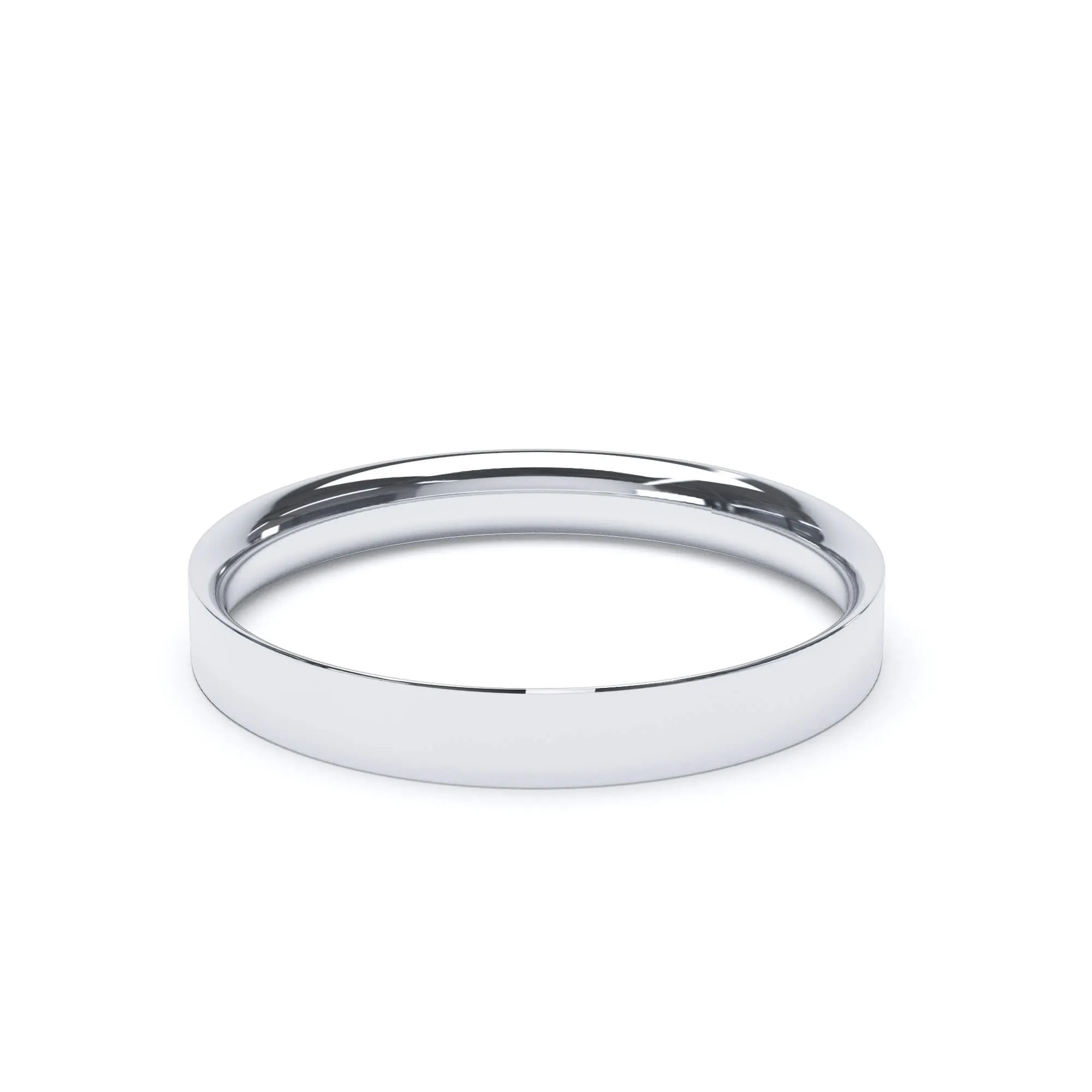 - Flat Court Profile Plain Wedding Ring Platinum