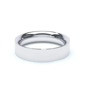 - Flat Court Profile Wedding Ring 18k White Gold