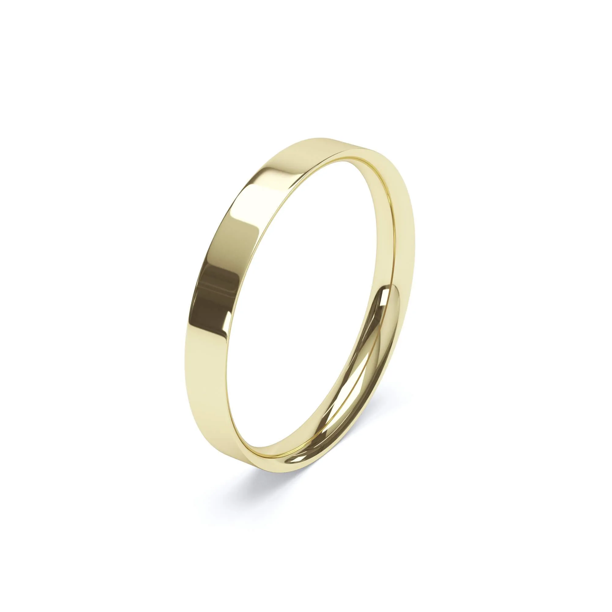 - Flat Court Profile Wedding Ring 9k Yellow Gold