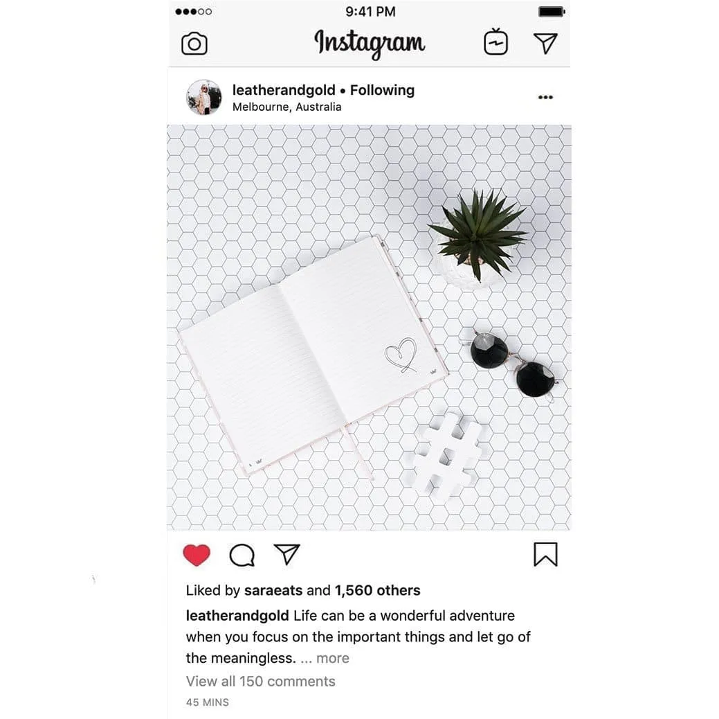 Flat Lay Instagram Backdrop - 'Bondi' White Hexagon Tiles (56cm x 87cm)