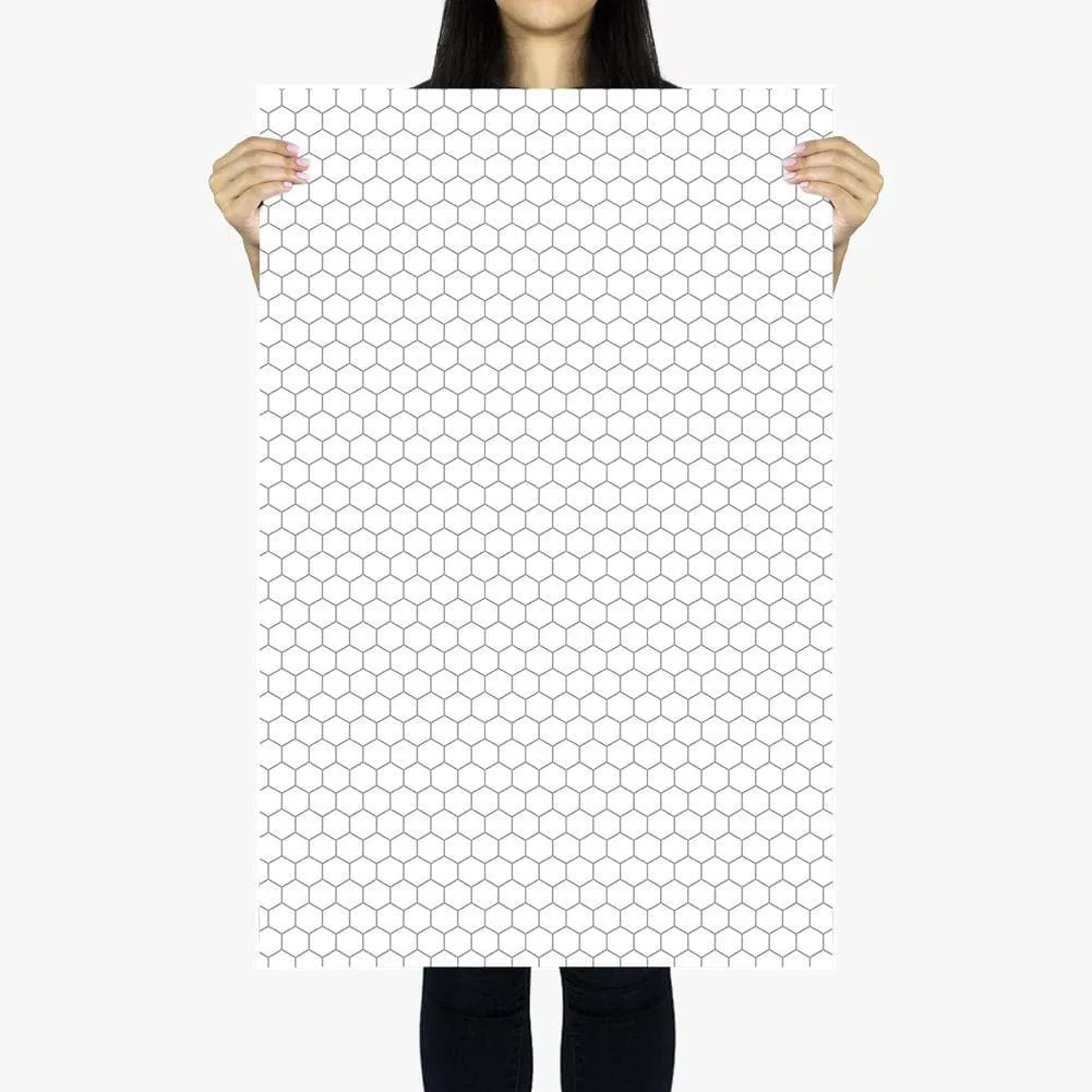 Flat Lay Instagram Backdrop - 'Bondi' White Hexagon Tiles (56cm x 87cm)