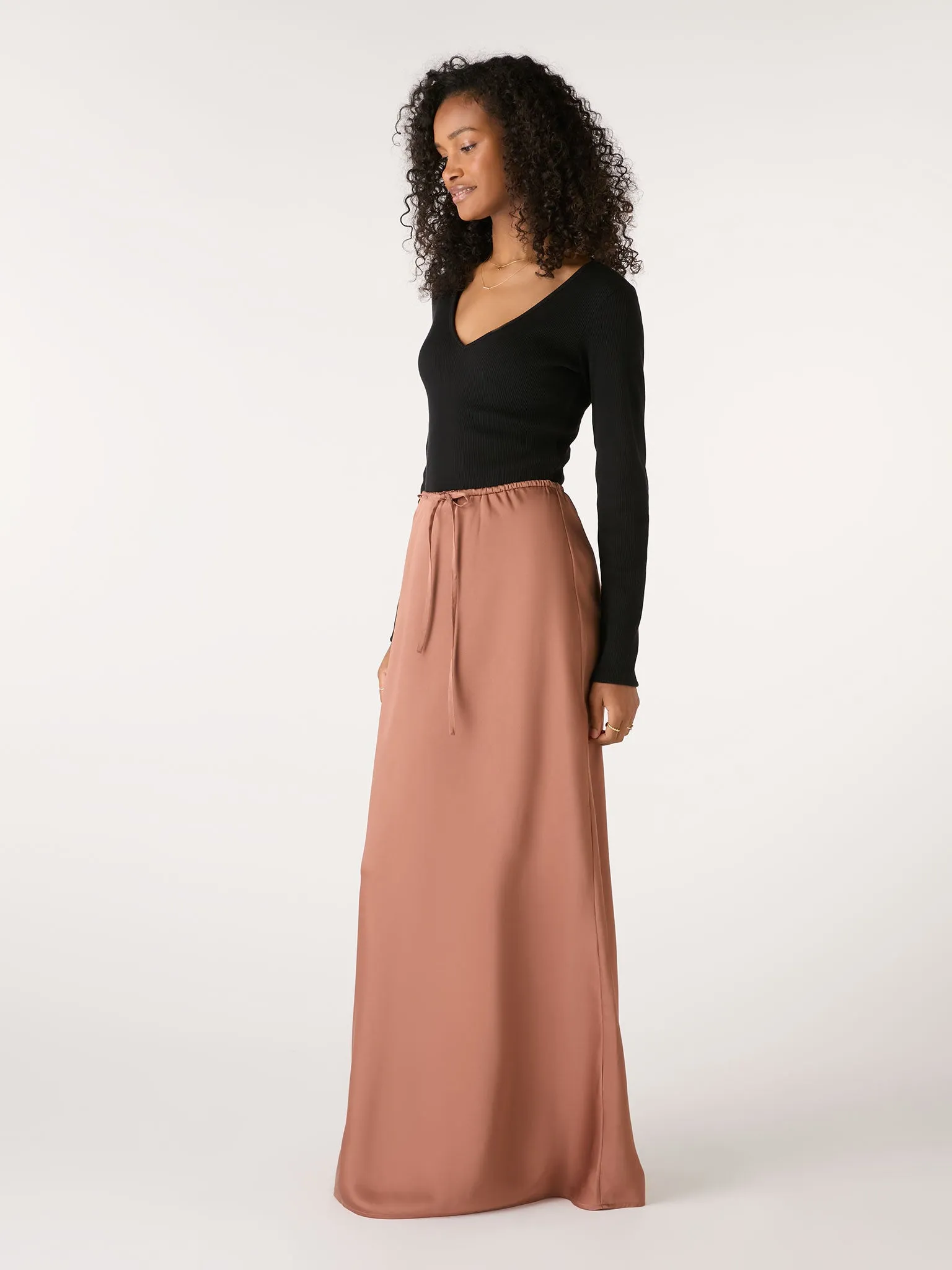 Flora Puddle Maxi Skirt in Bronze