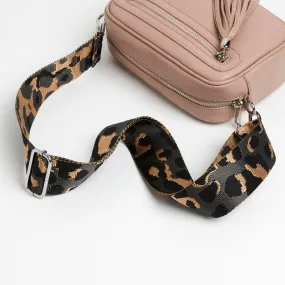 Florence - Crossbody Bag in Blush with Dark Leopard Strap