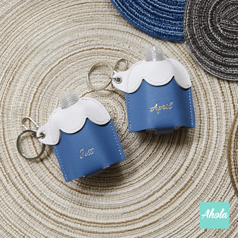 【Fuji】Hand Sanitizer Holder with Keyring 富士山消毒酒精搓手液PU皮革掛套連空樽