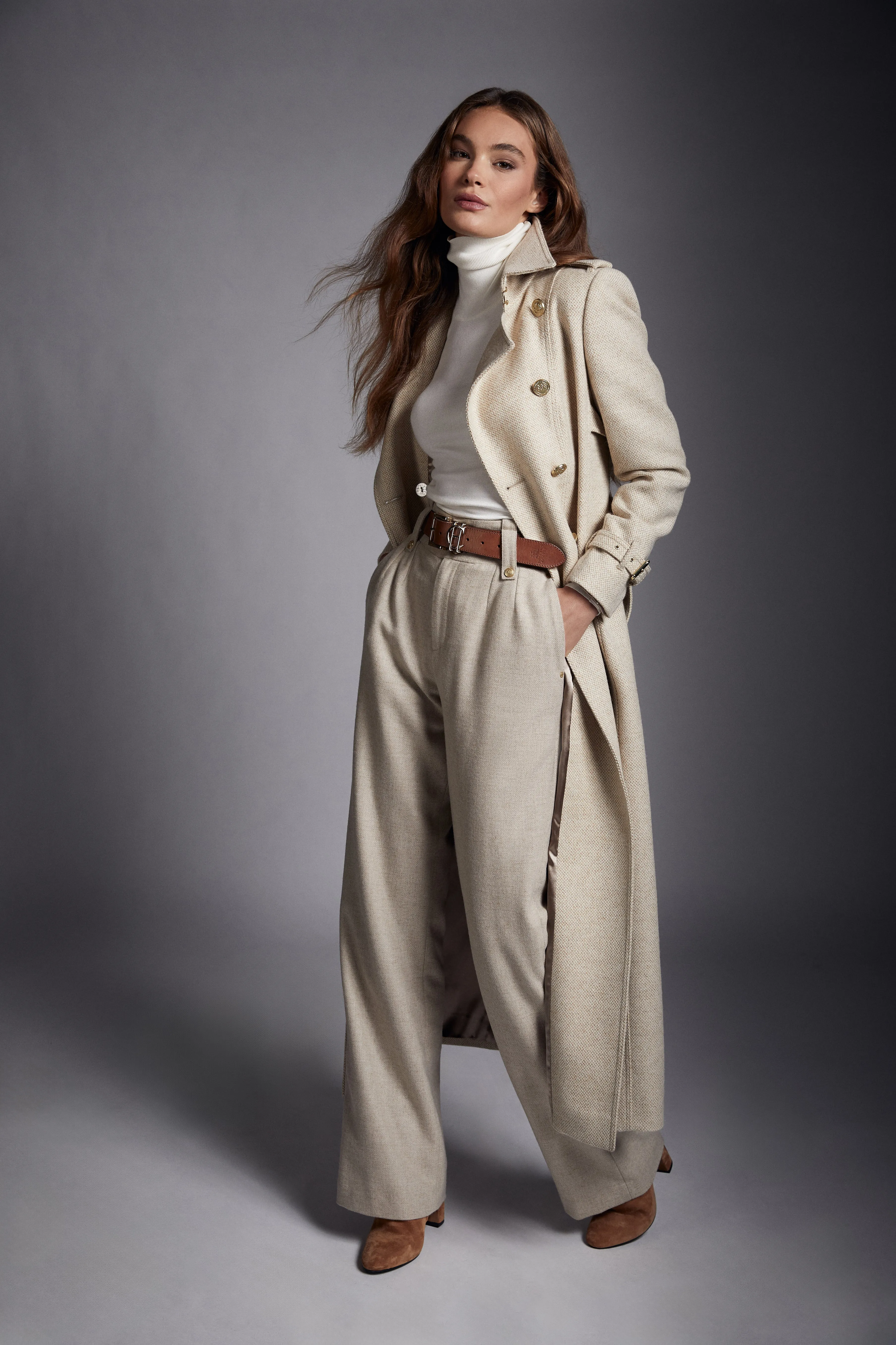 Full Length Marlborough Trench Coat (Biscuit)