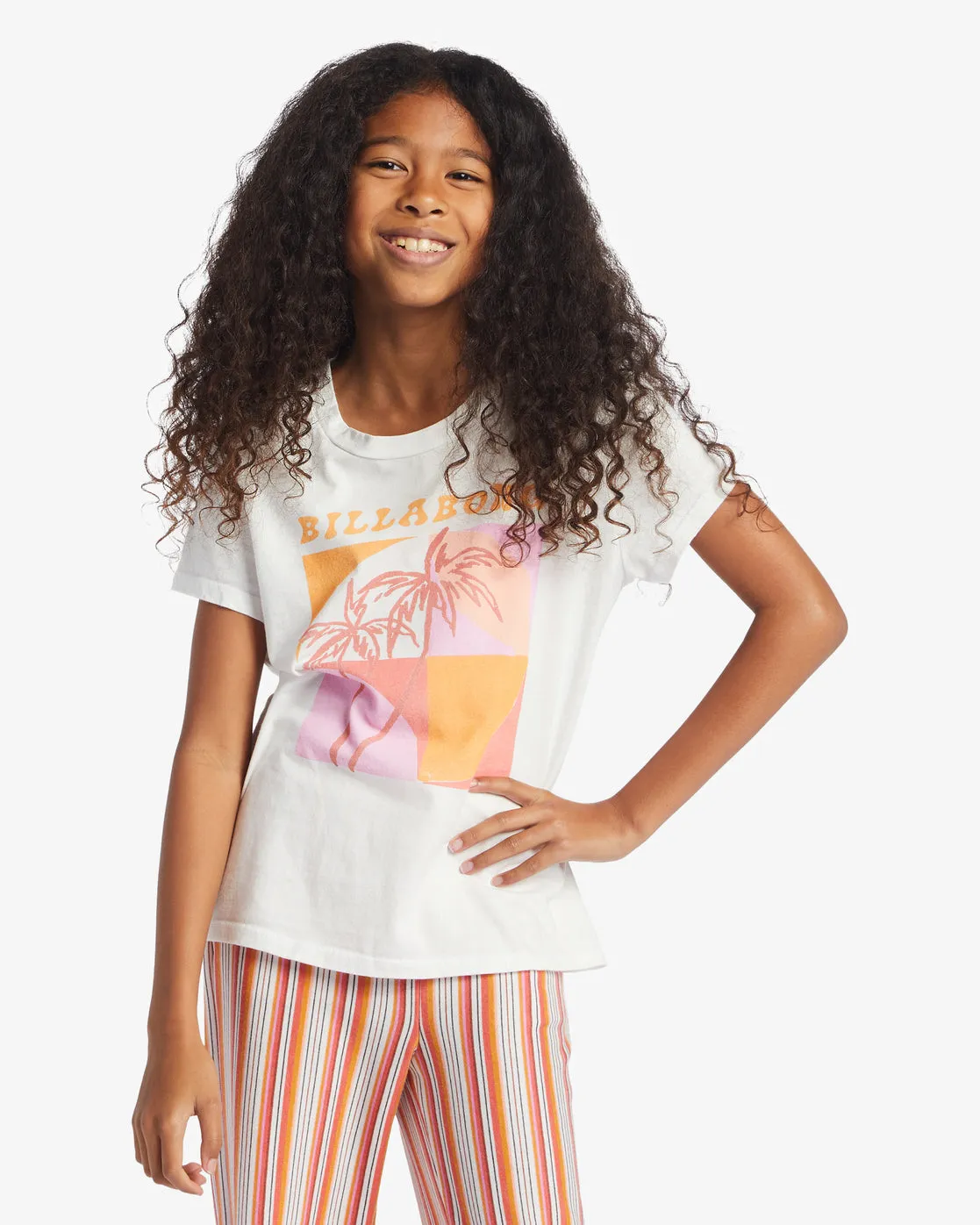 Girls Rad Palms T-Shirt - Salt Crystal