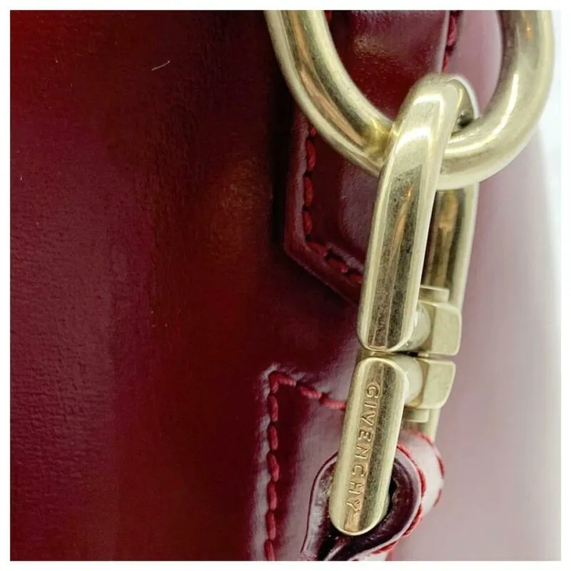 Givenchy Medium Smooth Antigona Burgundy Shiny Lord Red Leather Shoulder Bag