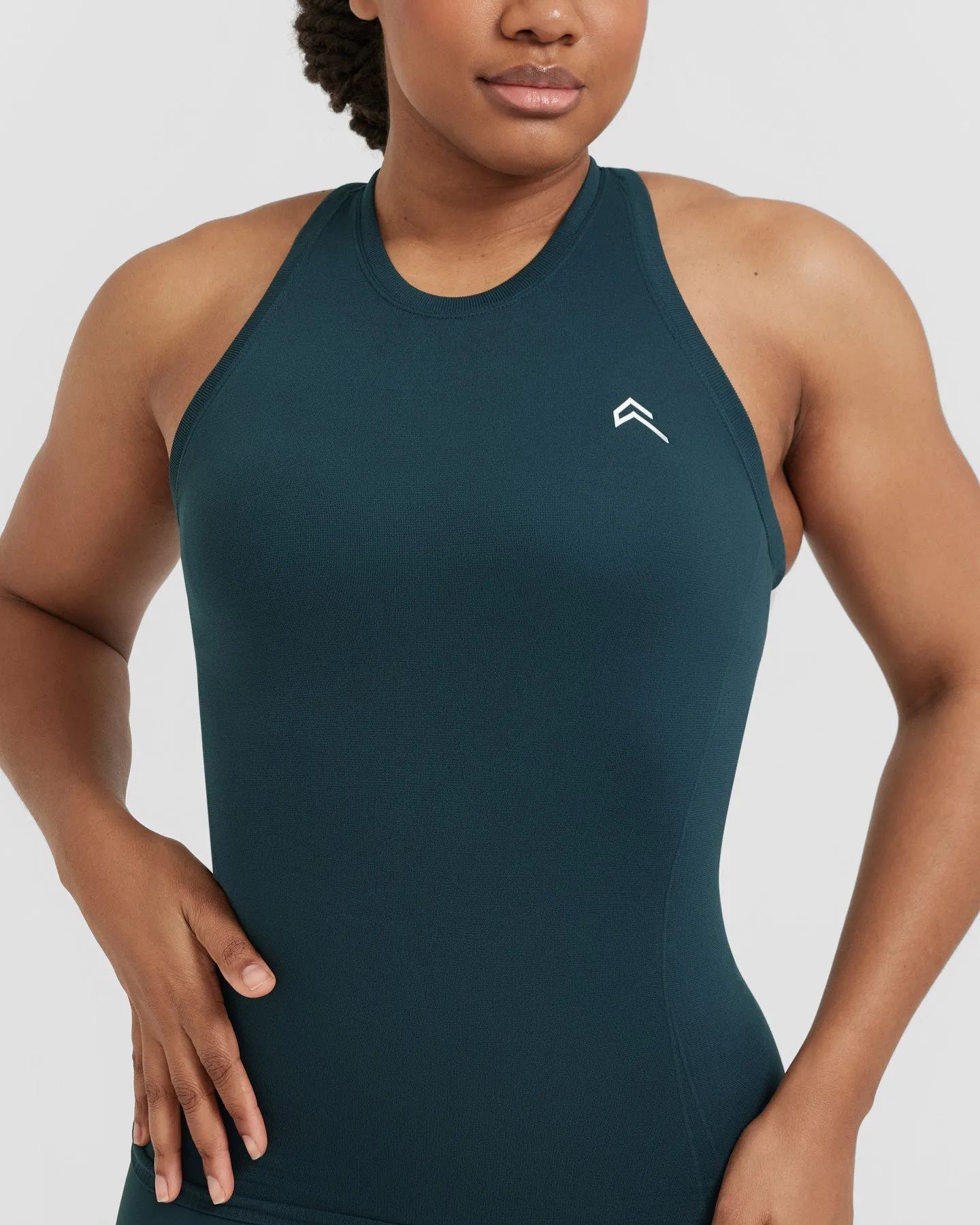 Go To Seamless Fitted High Neck Vest | Oil Blue