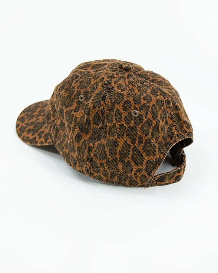 Grace & Lace Cream Vintage Baseball Hat (Cheetah Print)