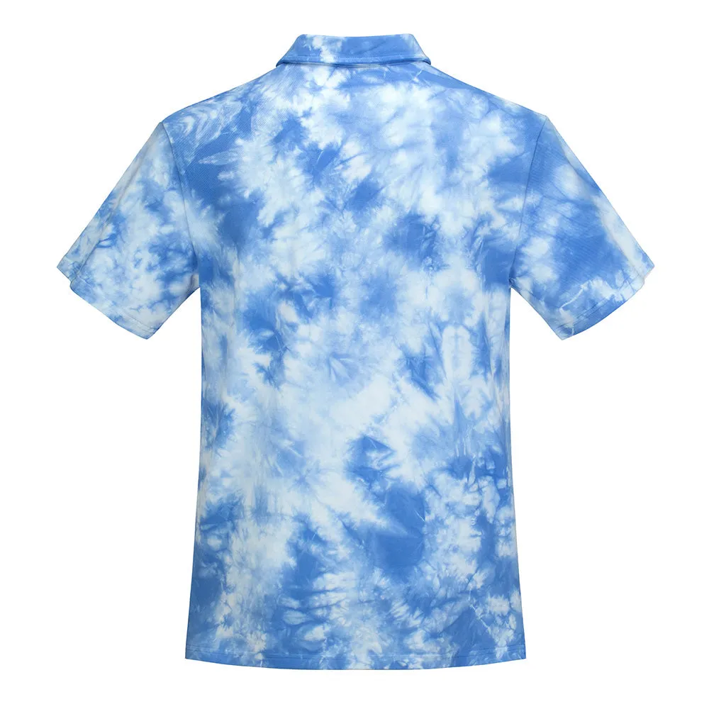 Grateful Dead | Cotton Polo | Blue Tie Dye with Green Bear