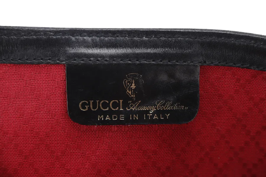 GUCCI SHOULDER BAG (67-04-3657) BLACK CANVAS WITH DUST COVER