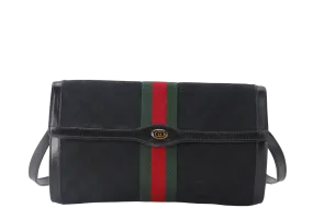 GUCCI SHOULDER BAG (67-04-3657) BLACK CANVAS WITH DUST COVER