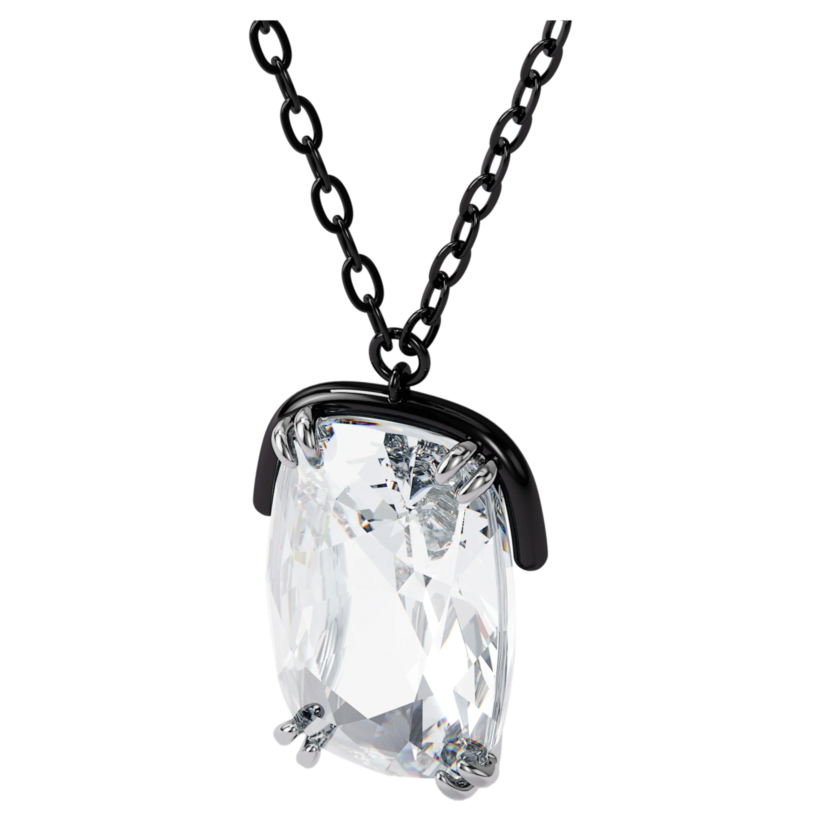 HARMONIA PENDANT, OVERSIZED CRYSTAL, WHITE, MIXED METAL FINISH