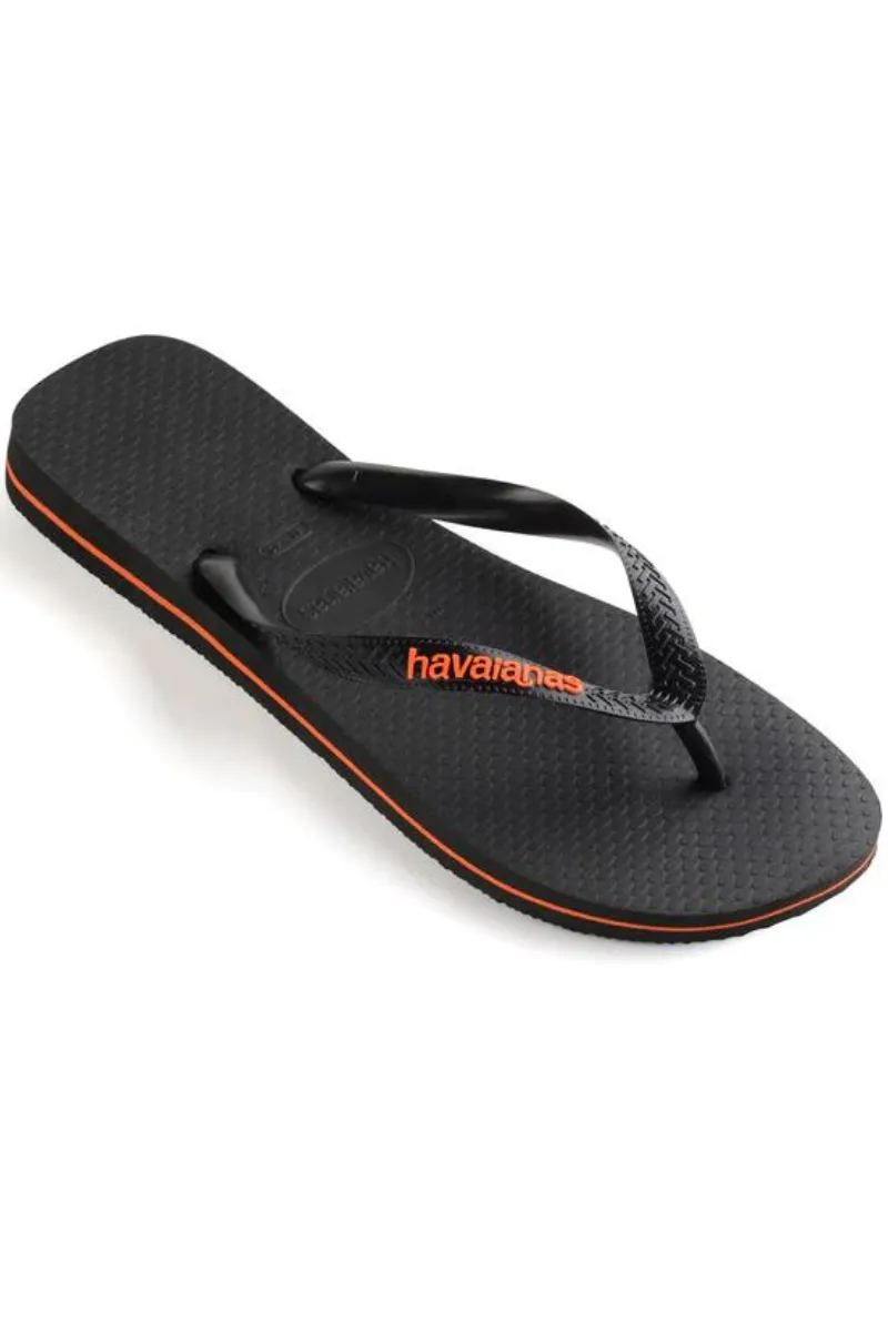 Havaianas | Kids Rubber Logo Thongs (Orange Black)