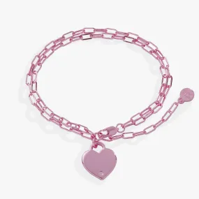 Heart Charm Double Paperclip Chain Bracelet