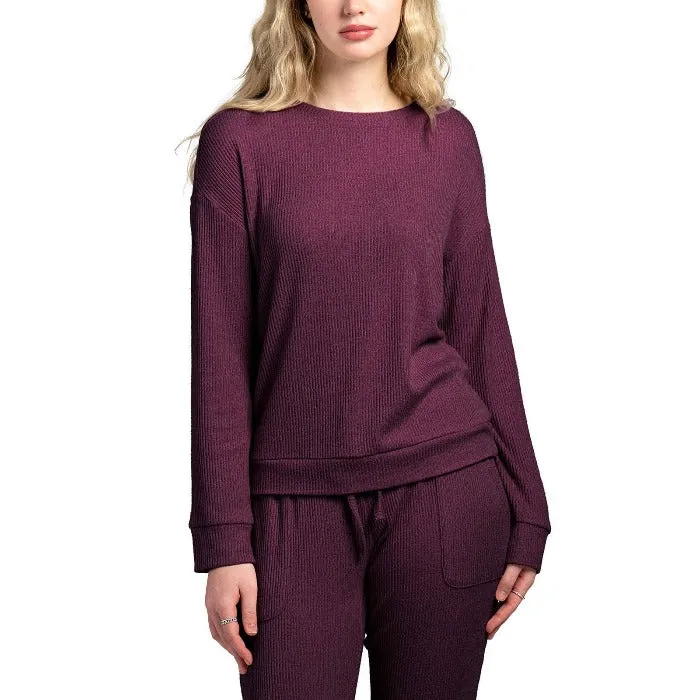 Hello Mello Cuddleblend Sweater: Wine / XL