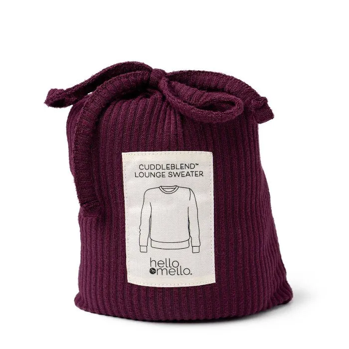 Hello Mello Cuddleblend Sweater: Wine / XL