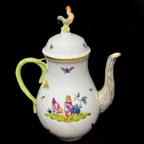 Herend Chanticleer Rooster Coffee Pot 10" Tall 36 oz