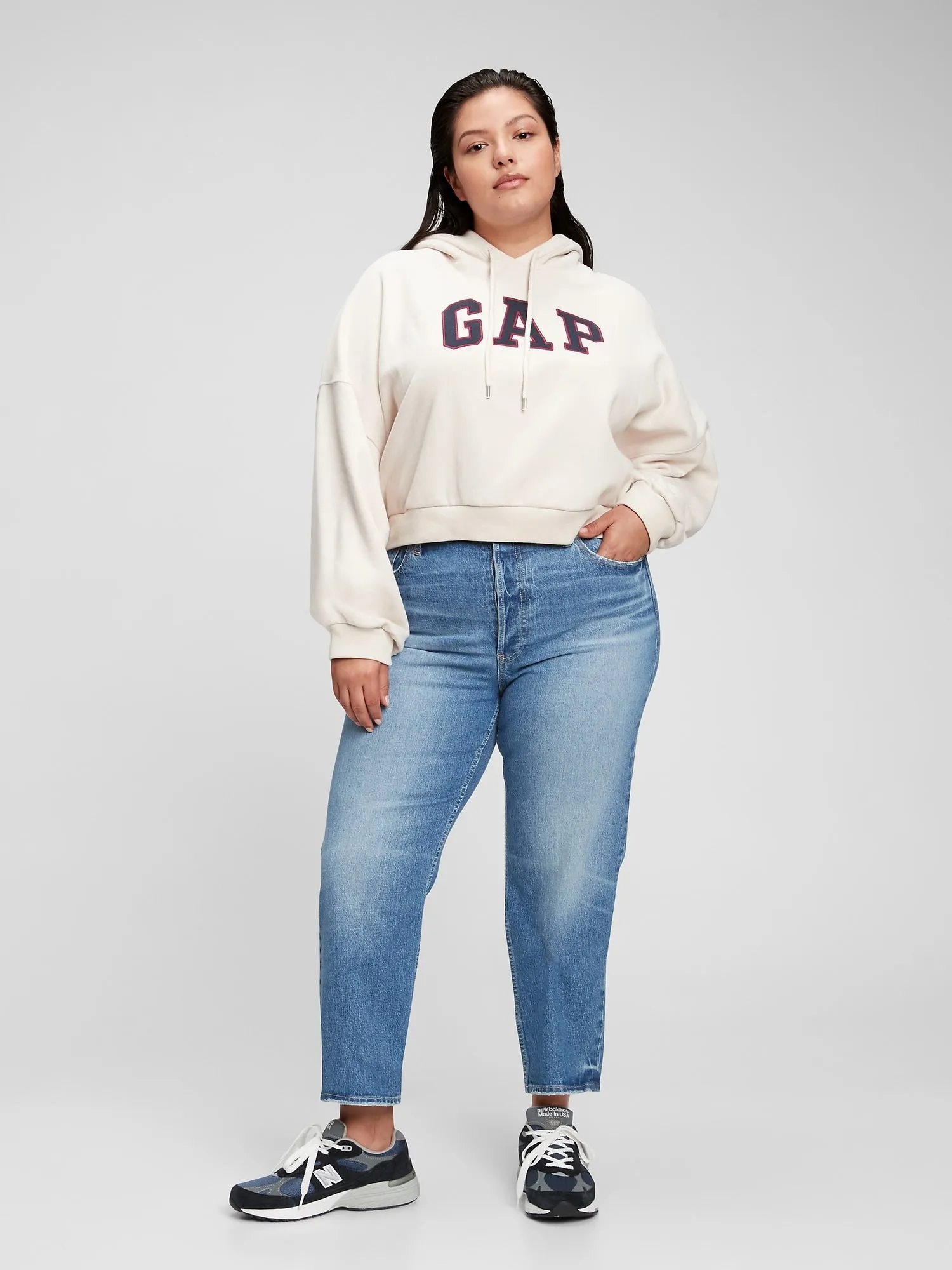 High Rise Cheeky Straight Jeans with Washwell