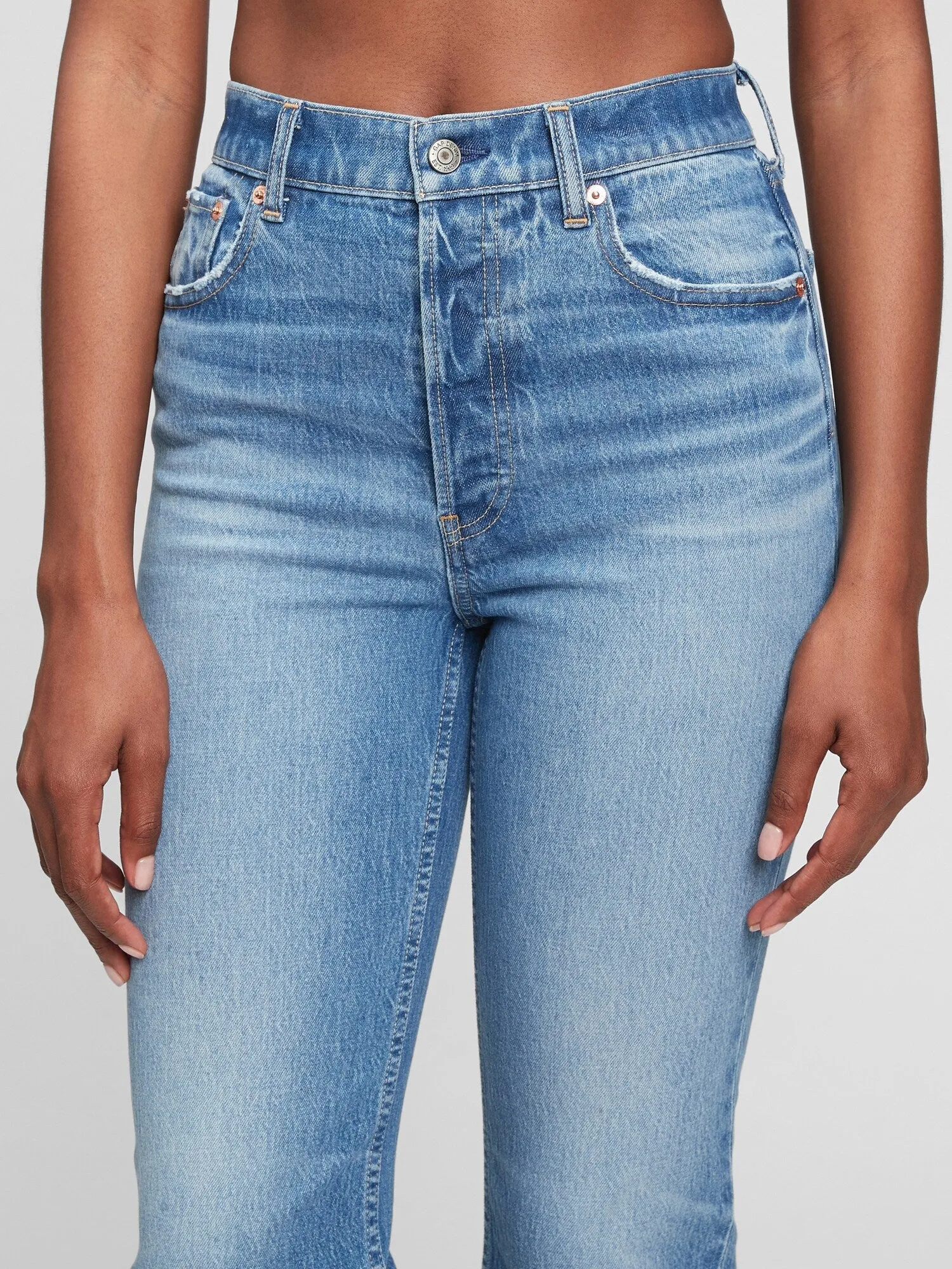 High Rise Cheeky Straight Jeans with Washwell