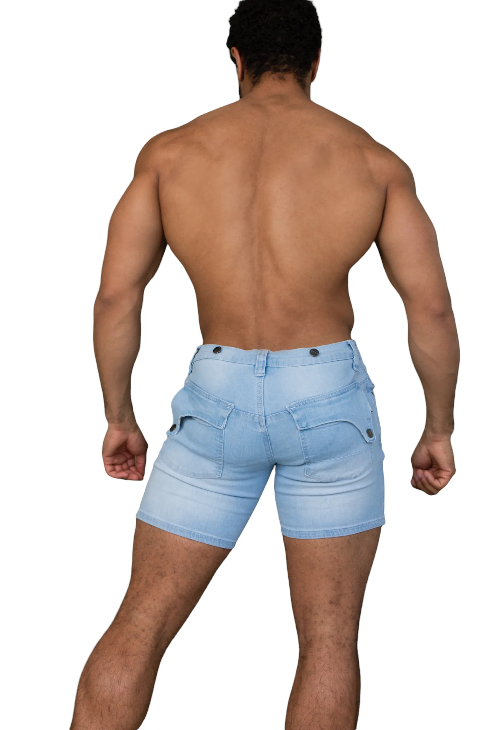 HOMAR Ice Blue Short with RIPS