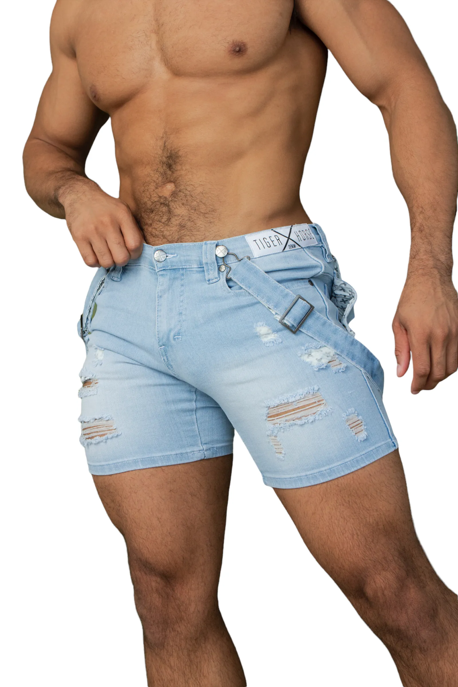 HOMAR Ice Blue Short with RIPS