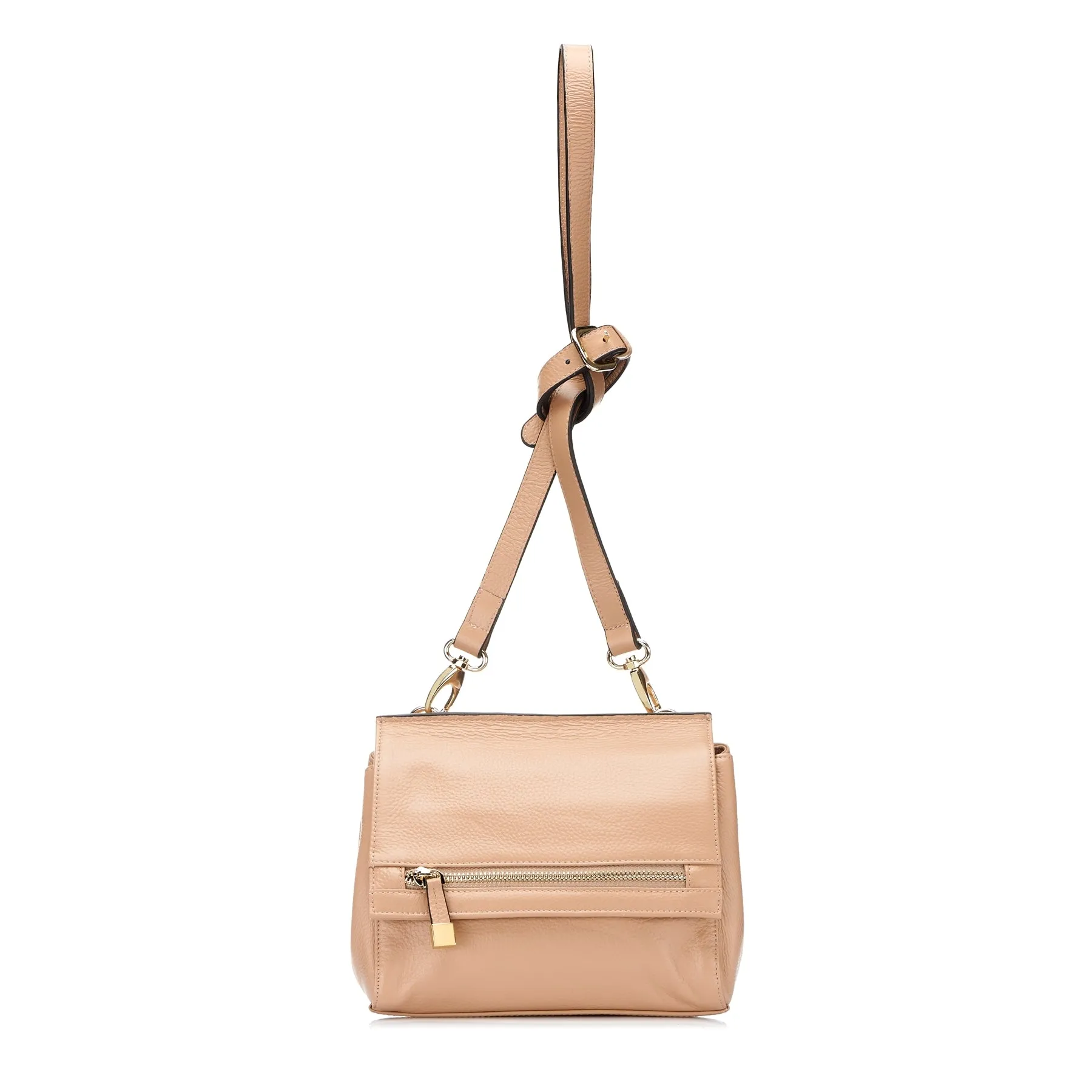 Hunters Hill | Nude Genuine Leather Crossbody Shoulder Bag Clearance