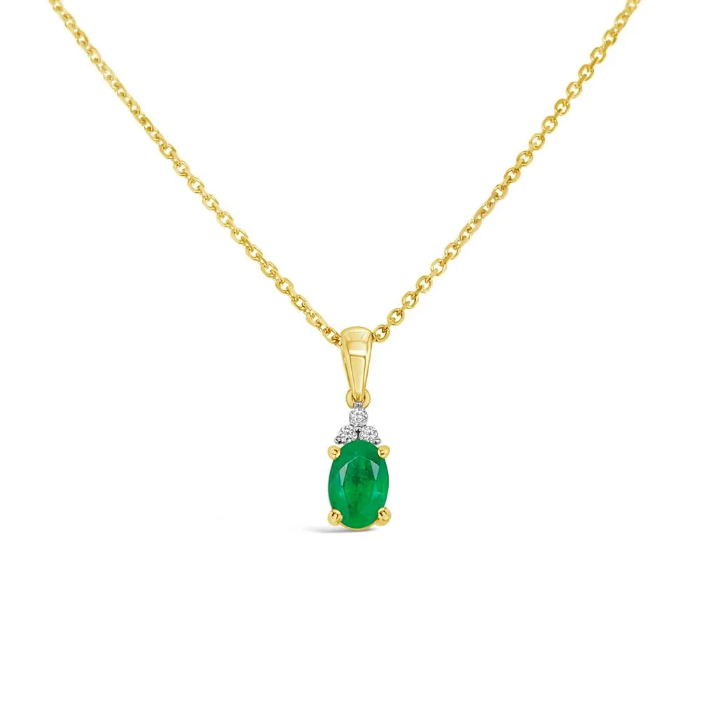 Irisa by Martin Binder Oval Emerald & Diamond Accent Necklace