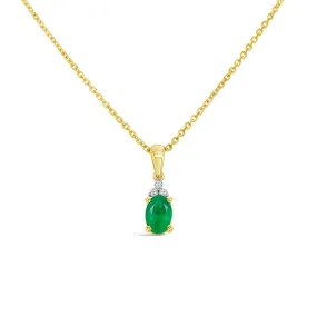 Irisa by Martin Binder Oval Emerald & Diamond Accent Necklace