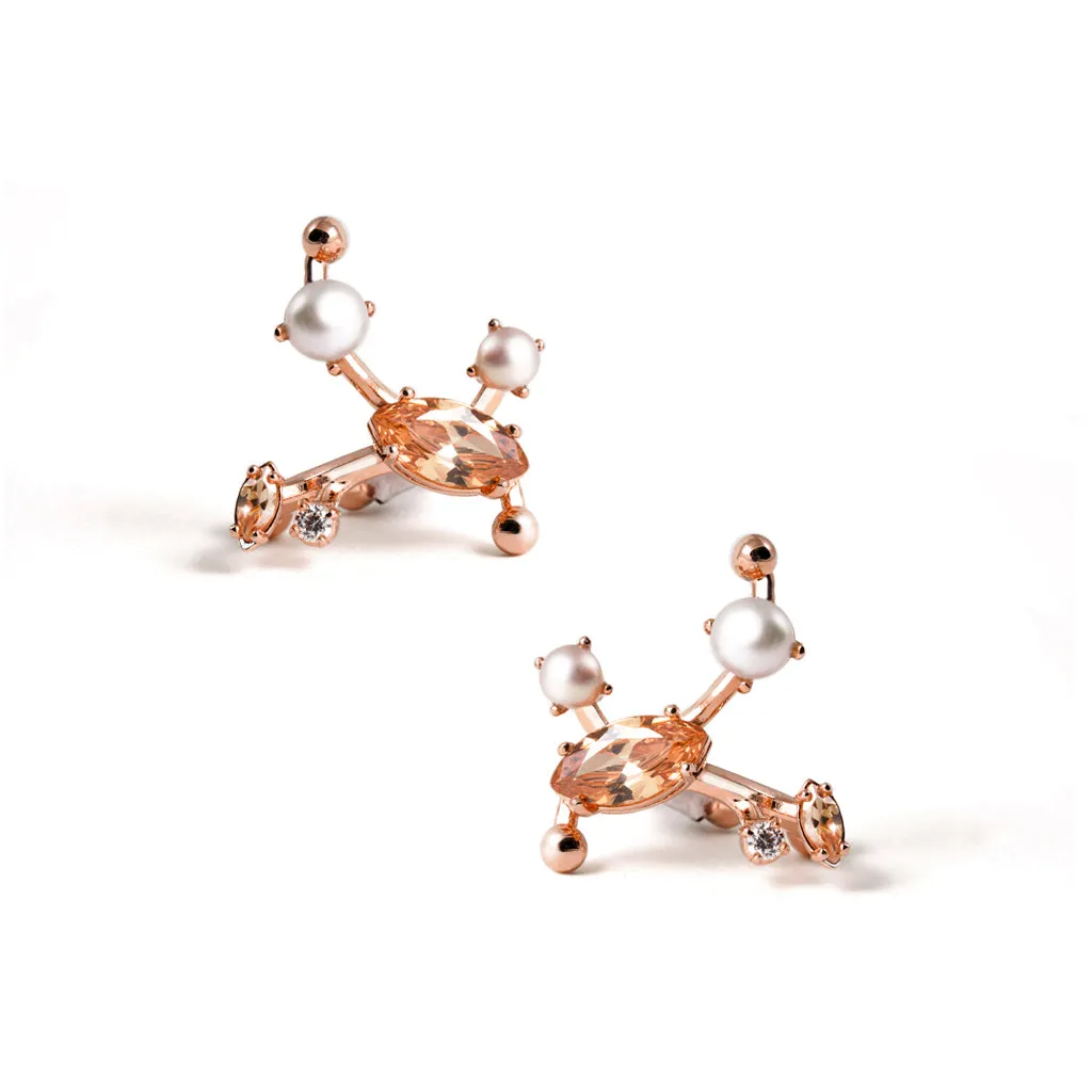 Ivy 2nd Sister X Pearl Cuff Earrings [Pink gold]