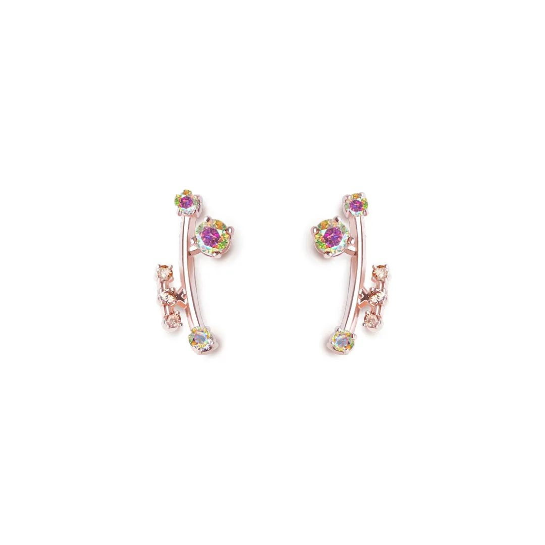 Ivy 3rd Sister Earrings [Unicorn gems/Pink gold]