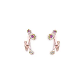 Ivy 3rd Sister Earrings [Unicorn gems/Pink gold]