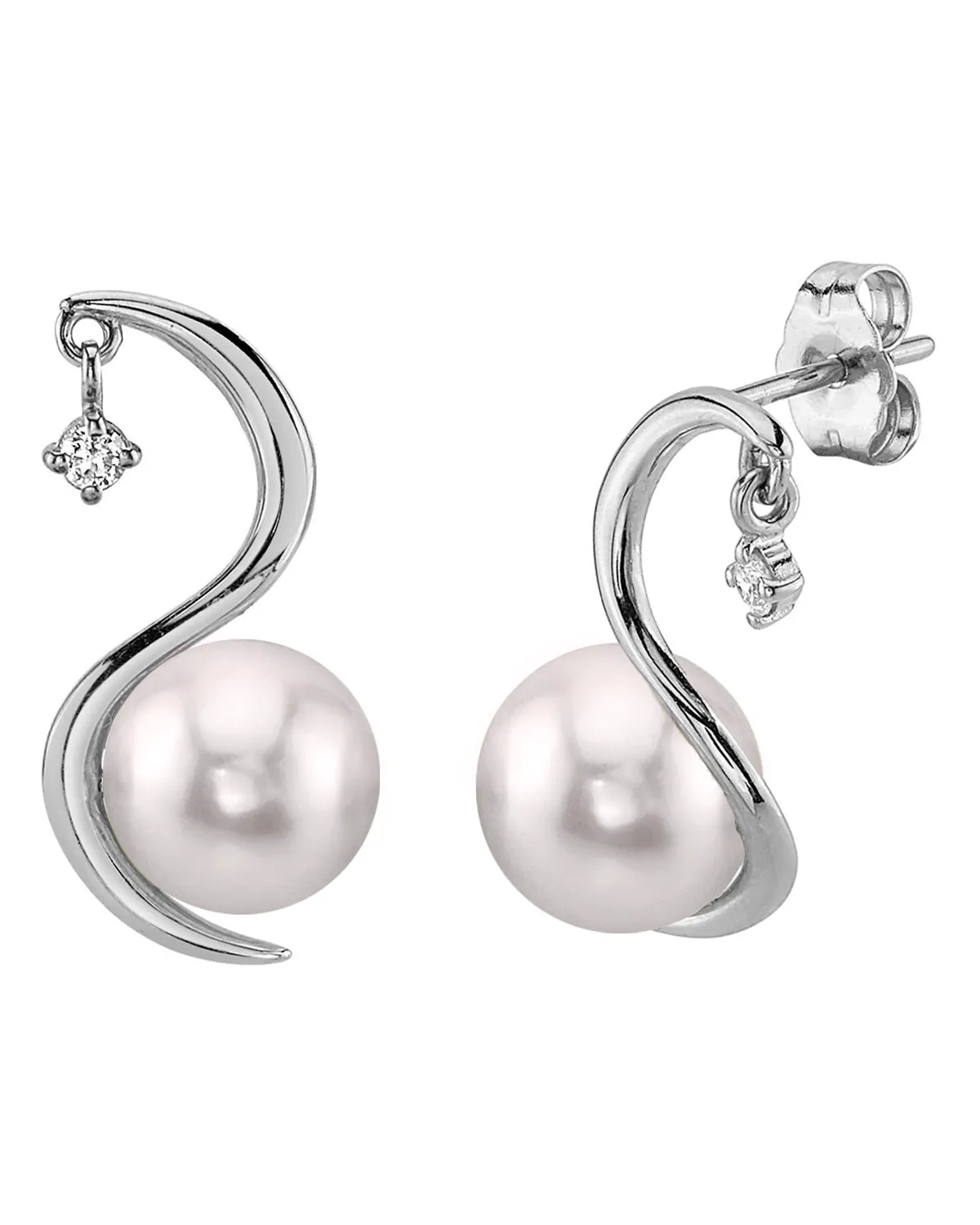 Japanese Akoya Pearl & Diamond Ellis Earrings