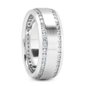 Jayden Men's Diamond Wedding Ring Round Cut Channel Set in Platinum By Mike Nekta NYC, 8.5MM