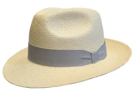 K. Dorfzaun hand woven Grade 3 Brisa Fedora Panama in Natural with Silver band