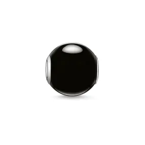 KARMA BEAD - STERLING SILVER SHINY OBSIDIAN BEAD