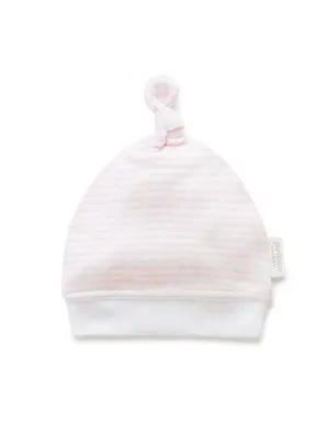 Knot Hat - Pale Pink Melange Stripe