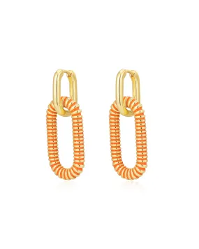 Le Signe Loop Hoops- Neon Orange- Gold