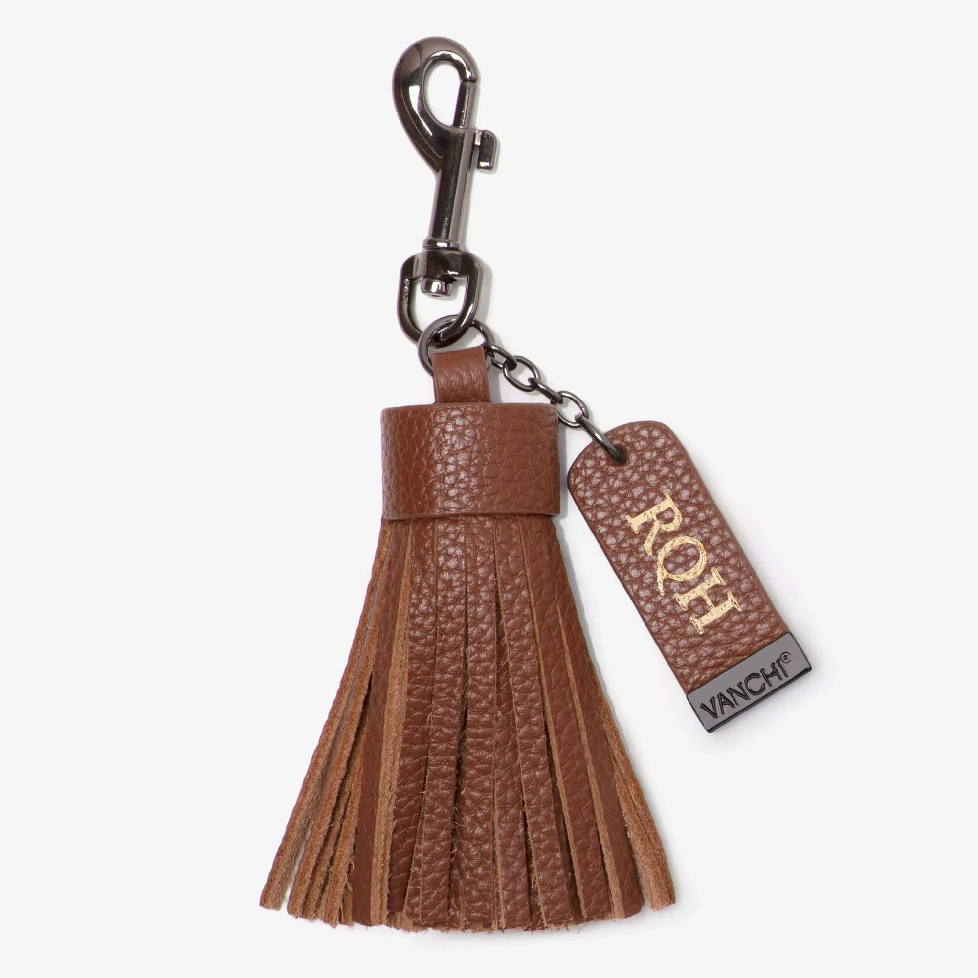 Leather Key Ring/ Bag Tassel – Tan