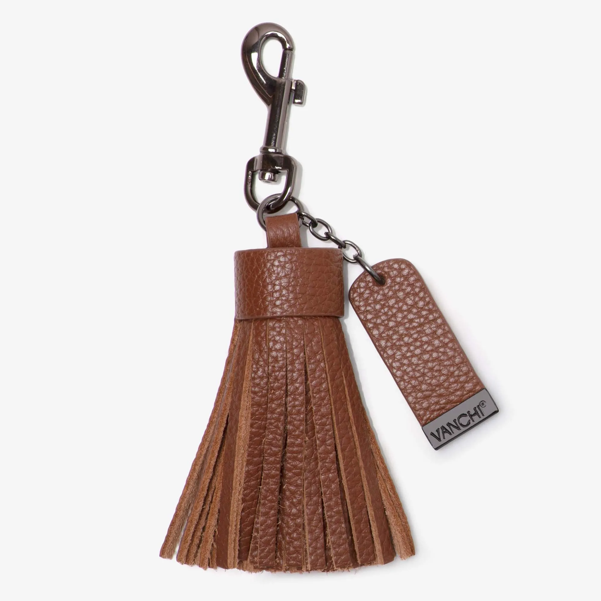 Leather Key Ring/ Bag Tassel – Tan