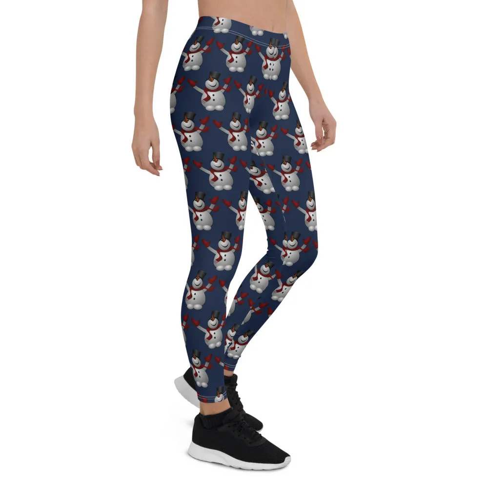 Leggings Snowman Navy Blue