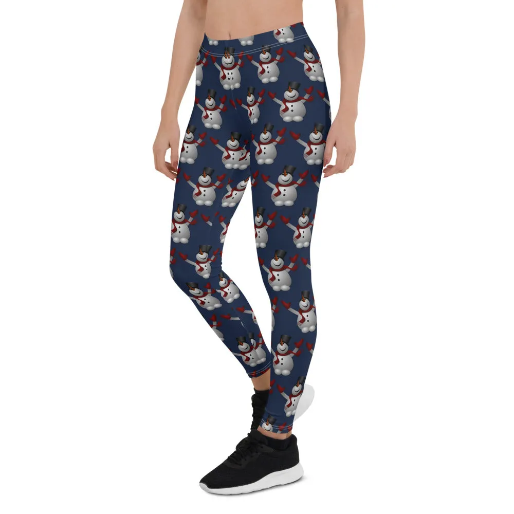 Leggings Snowman Navy Blue