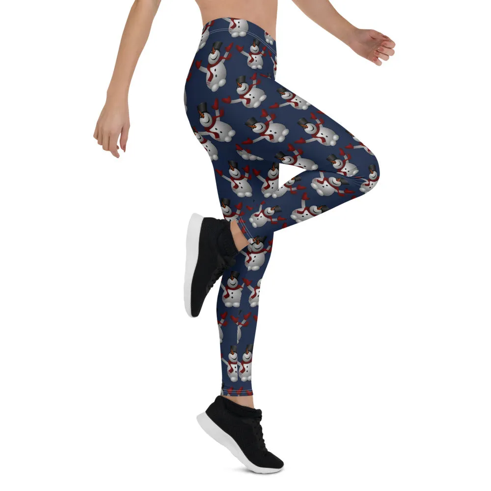 Leggings Snowman Navy Blue