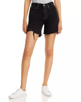 Levi 501 Black Mid Thigh Short