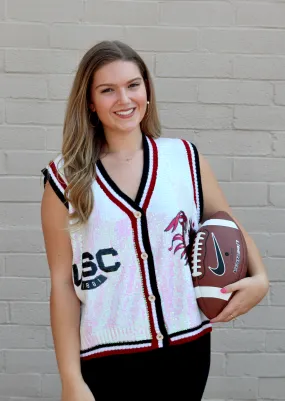 Licensed USC Full Sequin Sweater Vest