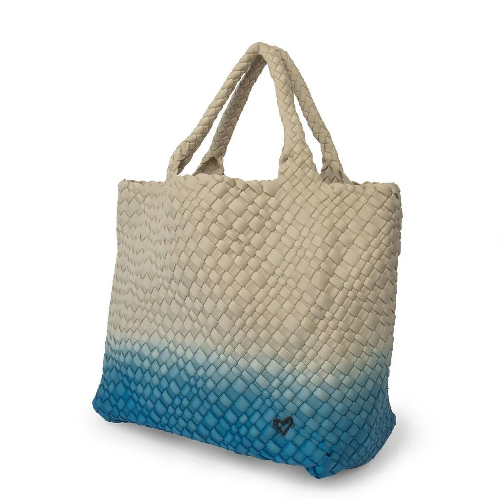 London Large Woven Tote - Ombre Blue