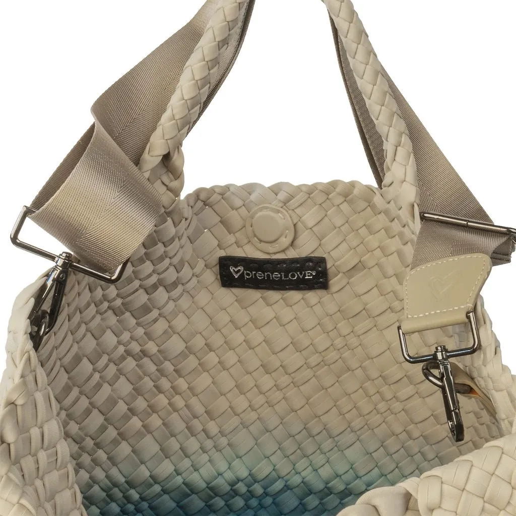 London Large Woven Tote - Ombre Blue