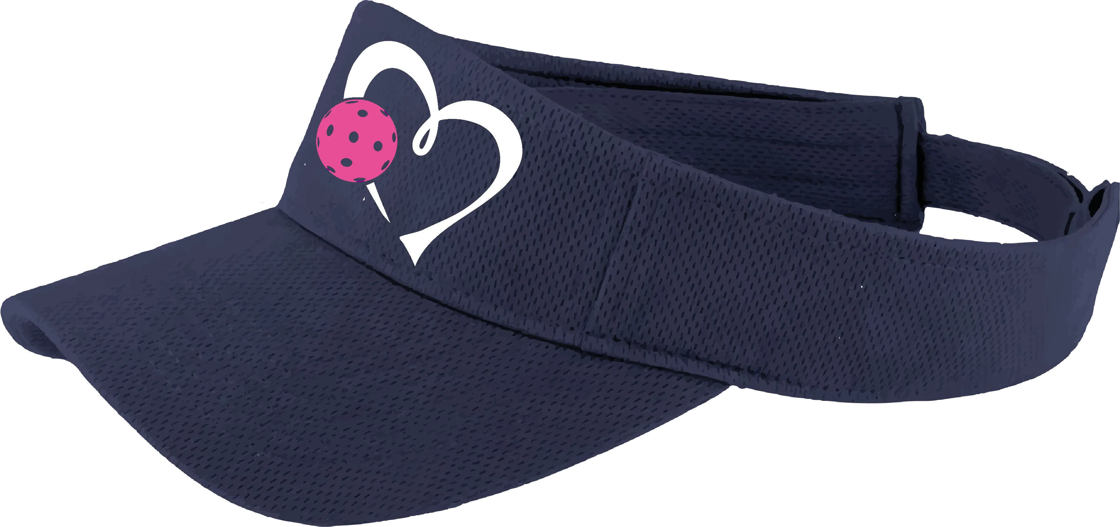 Love Pickleball Heart (Pink) Customizable | Pickleball Visors | Moisture Wicking 100% Polyester